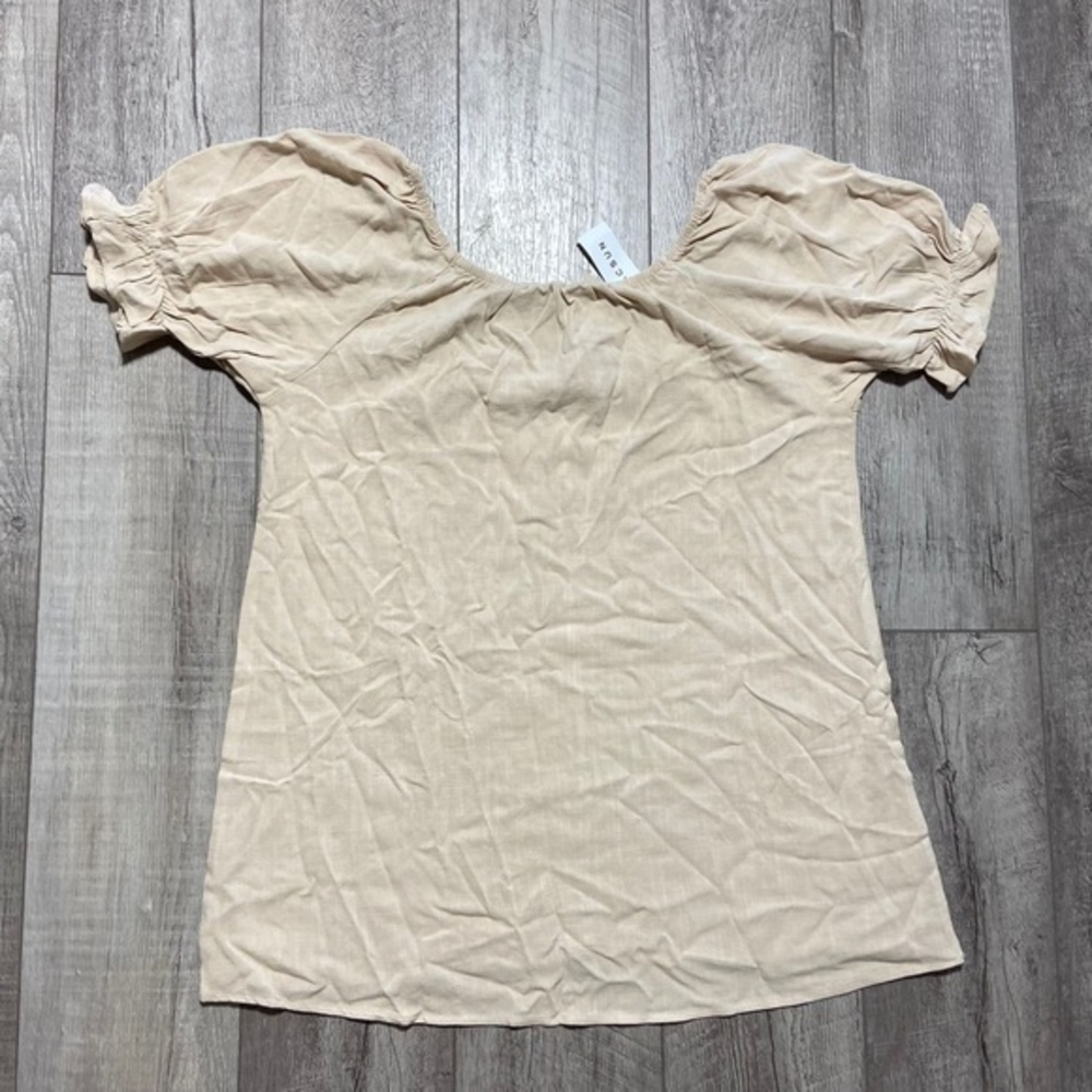 Pacsun L.A. Hearts Medium Women’s Linen Blend Balloon Short Sleeve Top Tan